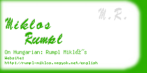 miklos rumpl business card